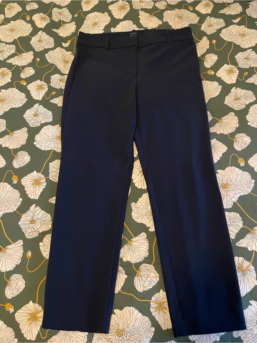 J. Crew Navy Straight-Leg Dress Trousers, Size 12